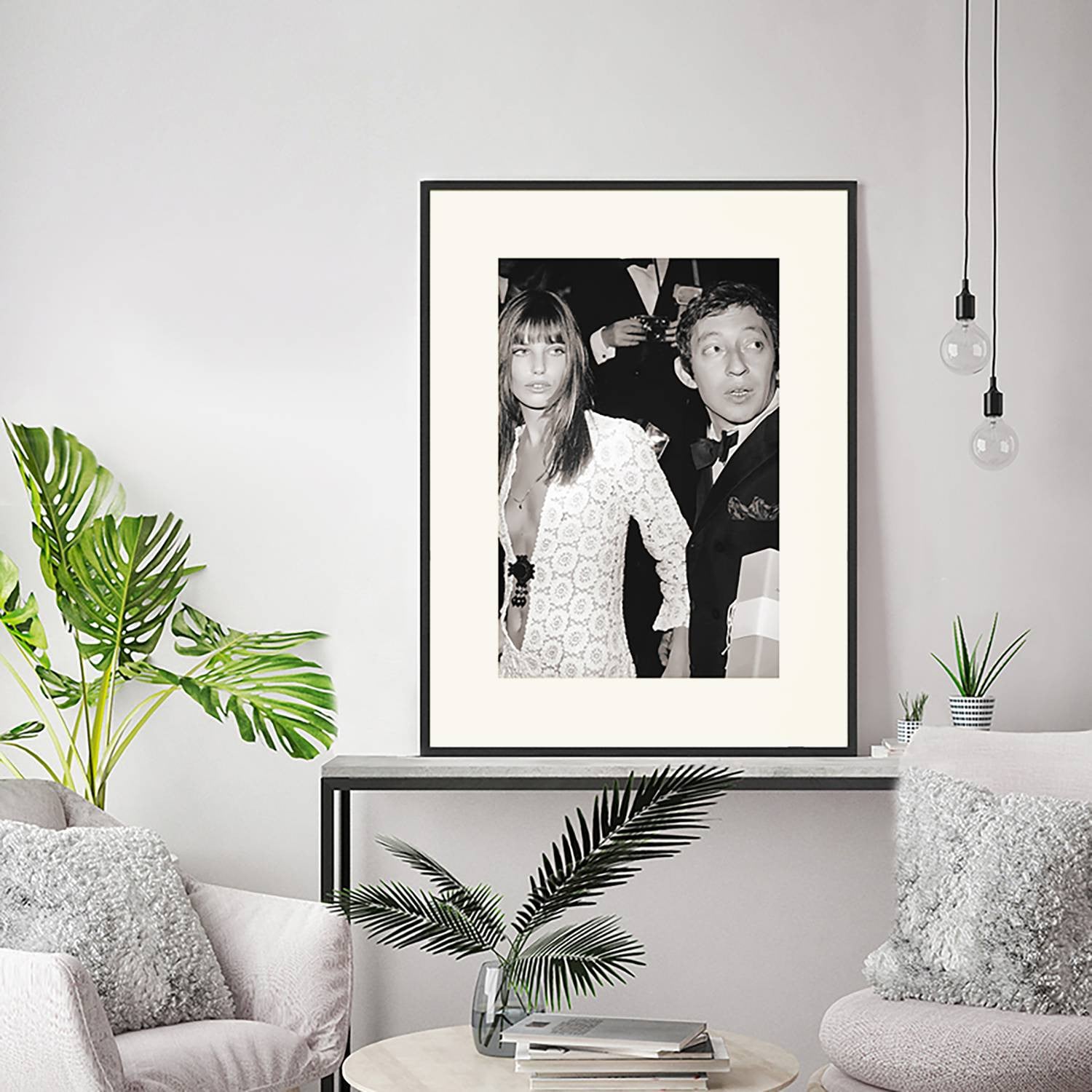 home24 Gainsbourg and Birkin Frame, abstract fotografie in meerdere kleuren, gelakt massief beukenhout met plexiglas, 62 x 82 cm