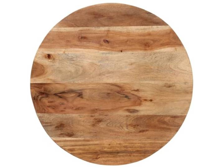 KTHLBRH Couchtisch 55 x 55 x 45 cm Massivholz Akazie Eisen Robuste Tischplatte für Getränke und Dekorationen, Beine aus schwarz pulverbeschichtetem Eisen, Montage erforderlich