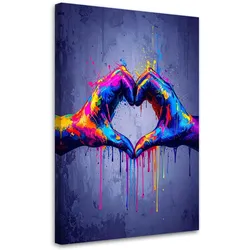 LEINWANDBILD Hände Liebe Straßenkunst Graffiti 40x60cm