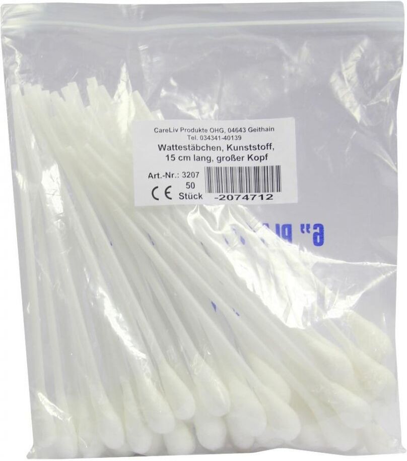 Careliv Produkte Wattestäbchen Kunststoff grosser Kopf 15 cm 50stk