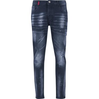 Bequeme Jeans 2Y PREMIUM "2Y Premium CARLOS DESTROYED SLIM FIT JEANS", Herren, Gr. 31, Normalgrößen, blau (midblau), 98% Baumwolle, 2% Elasthan, unifarben, Jeans