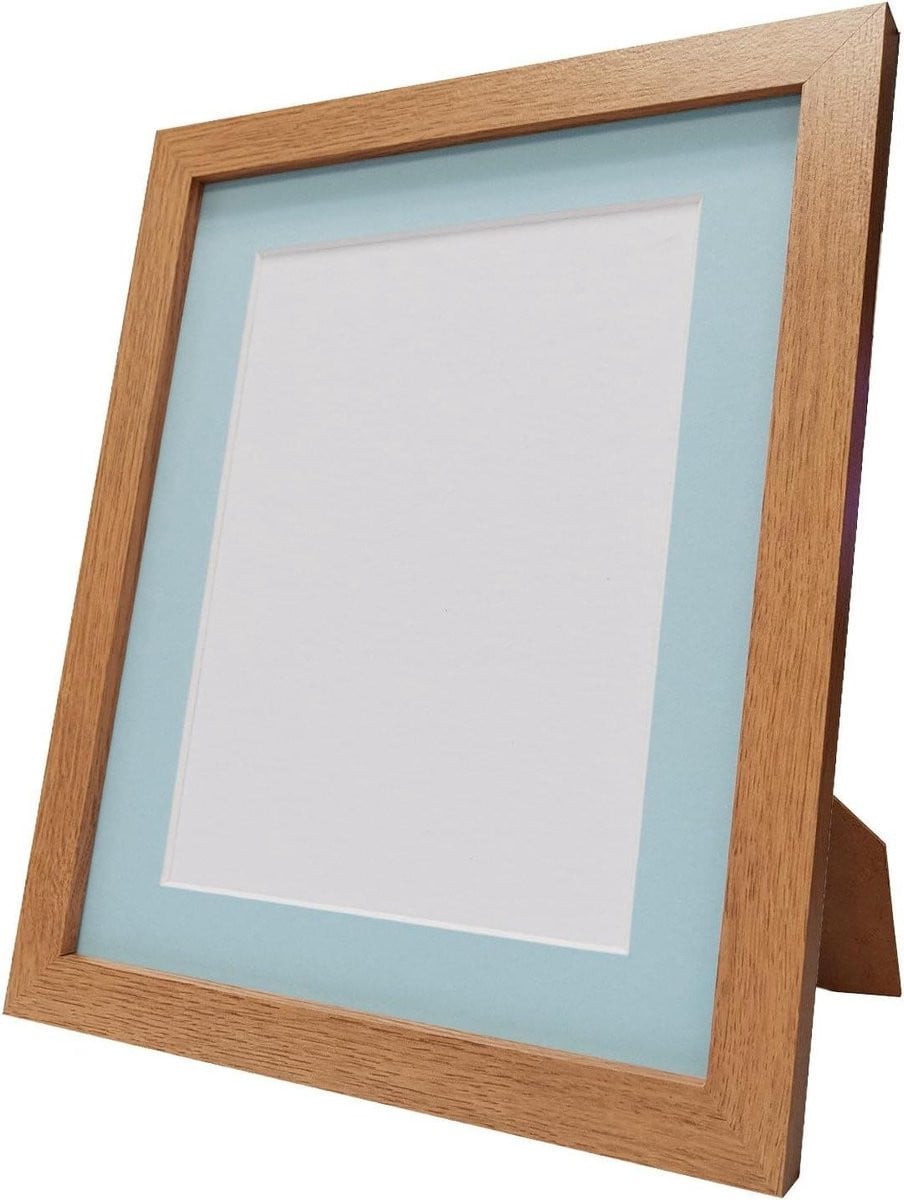 Blauwe fotolijst met passe-partout voor A4 muurdecoratie, zuurvrij