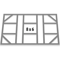 Pergart Fundamentbodenrahmen für Gerätehaus "Leipzig 84",aluminium blank,98 x 205 x 2,6 cm