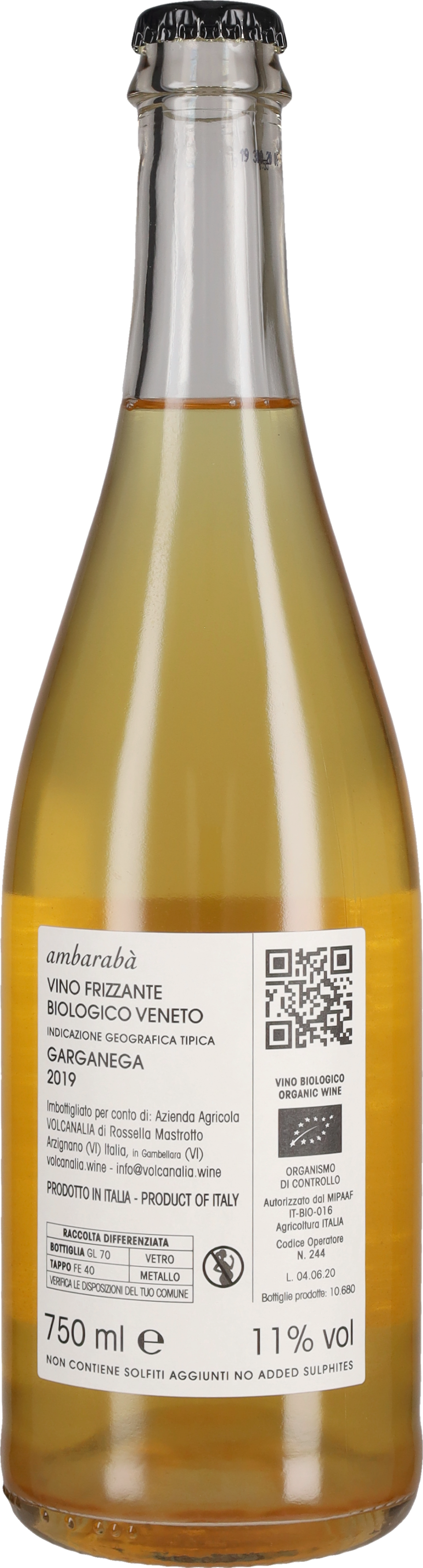Garganega Frizzante 'Ambarabà' Volcanalia 2019