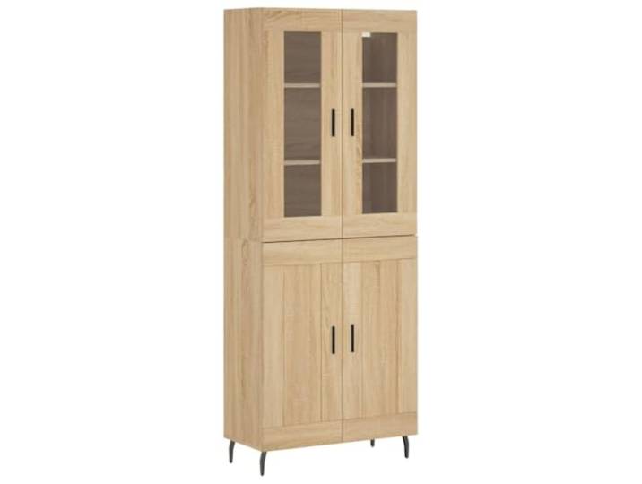 Highboard Sonoma-Eiche 69,5x34x180 cm Holzwerkstoff mit Stauraum Glatte Oberfläche, stabiler Stand, viel Platz, vielseitig einsetzbar, schlichtes Design