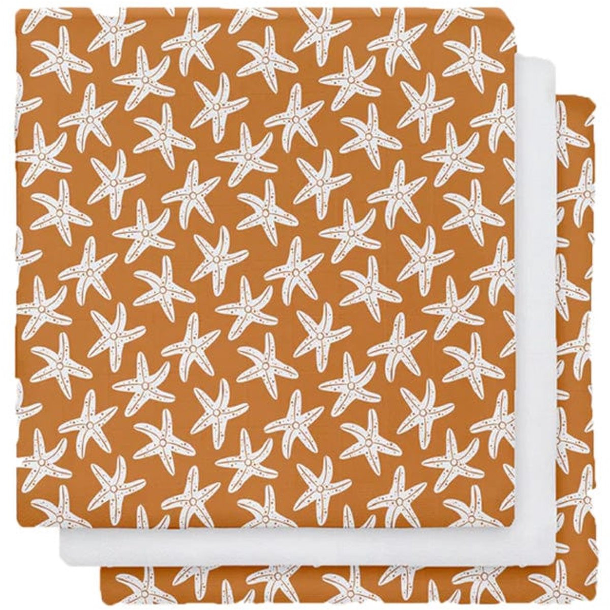 Swim Essentials washandje Oranje Zeesterrenprint voor volwassenen