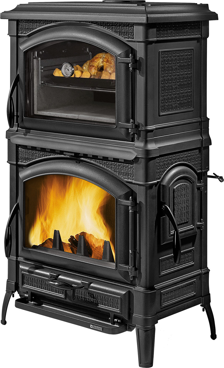 La Nordica Isotta Forno Evo, Freistehend, Anthrazit, Eisenguss, Brennholz, 278 m³, 87,7%