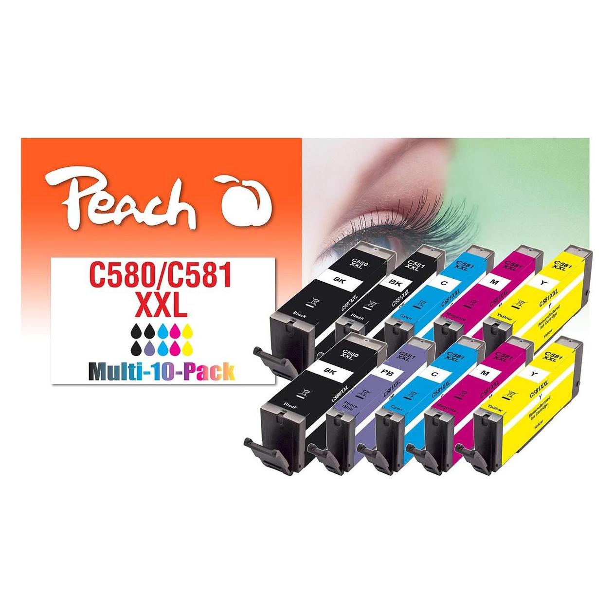 Peach 580XXL/581XXL, PEA, Multi10Pack, FW komp (BK, C, M, Y) (PI100-437)