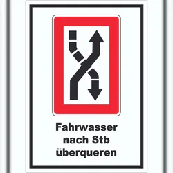HB-Druck Fahrwasser nach Steuerbord zu überqueren Symbol und Text Aufkleber A1 (594x841mm)