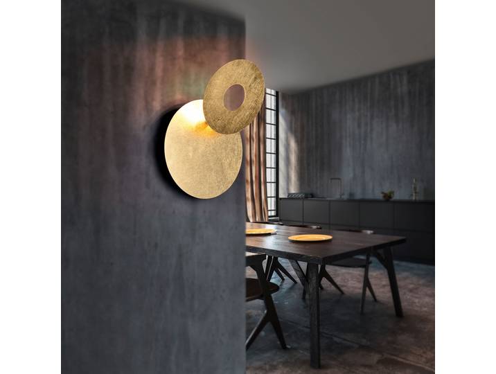 Wandleuchte Leano Typ A 18 x 18 x 7cm Gold/Gold Material: Metall Metallart: Eisen Oberfläche Metall: Lackiert LED LED-Platine