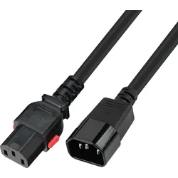 TTL 7100-L-2M - Netzkabel C13 SelfLock auf C14, 2,0 m, schwarz