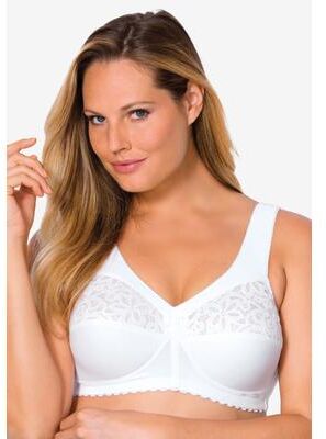Plus Size Women's Glamorise® Magic Lift® Cotton Support Wireless Bra 1001 by Glamorise in White (Size 40 B)