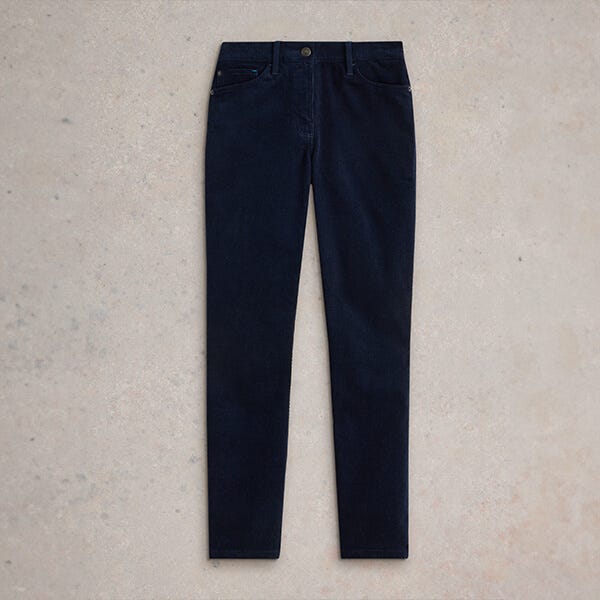 White Stuff Brooke Straight Cord Trouser Dark Navy Size 8