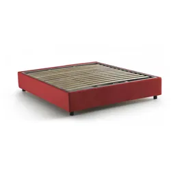Hannibal - Doppelbett, Rot, Abnehmbarer Bezug Made in Italy