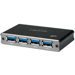 LogiLink UA0282 (USB-A, 4 Ports), Dockingstation + USB Hub, Schwarz