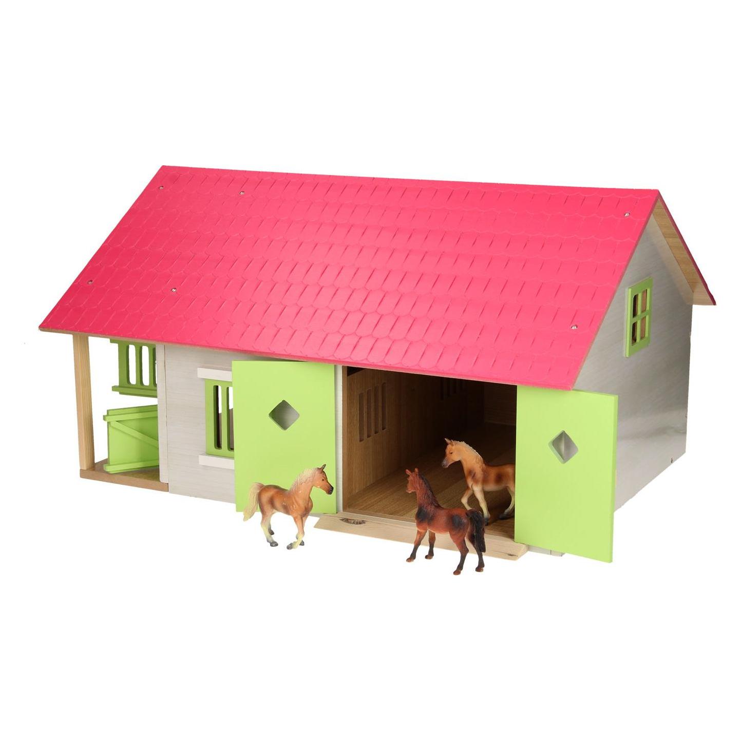 Kids Globe Farming Pferdestall Pink mit 2 Boxen und Aufbewahrung (610168)