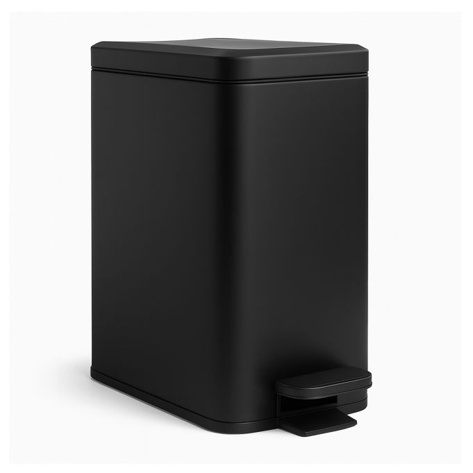 Relaxdays Pedaalemmer 10 liter zwart met softclose deksel en uitneembare binnenemmer, Breedte: 16 cm