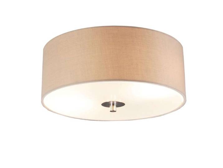 Plafonnier rond rustique beige 30 cm - Drum
