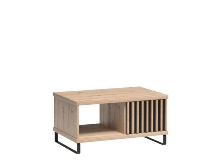 Couchtisch NAKUSP - Eiche - Lamellen - Metallbeine - 90 x 36 x 58 cm
