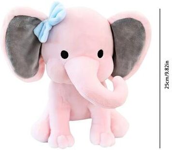 Inspired Living Premium Cuddly Sleeping Elephant Doll Plush Ultra Soft Elephant Plush Toy For Kids & Gift Giving pink