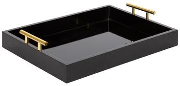 Kate and Laurel Lipton Metal Handle Decorative Tray
