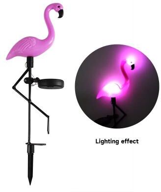 Inspired Living Solar Flamingo Garden Lights Waterproof LED Outdoor Pathway Stake Decor a 1pcs