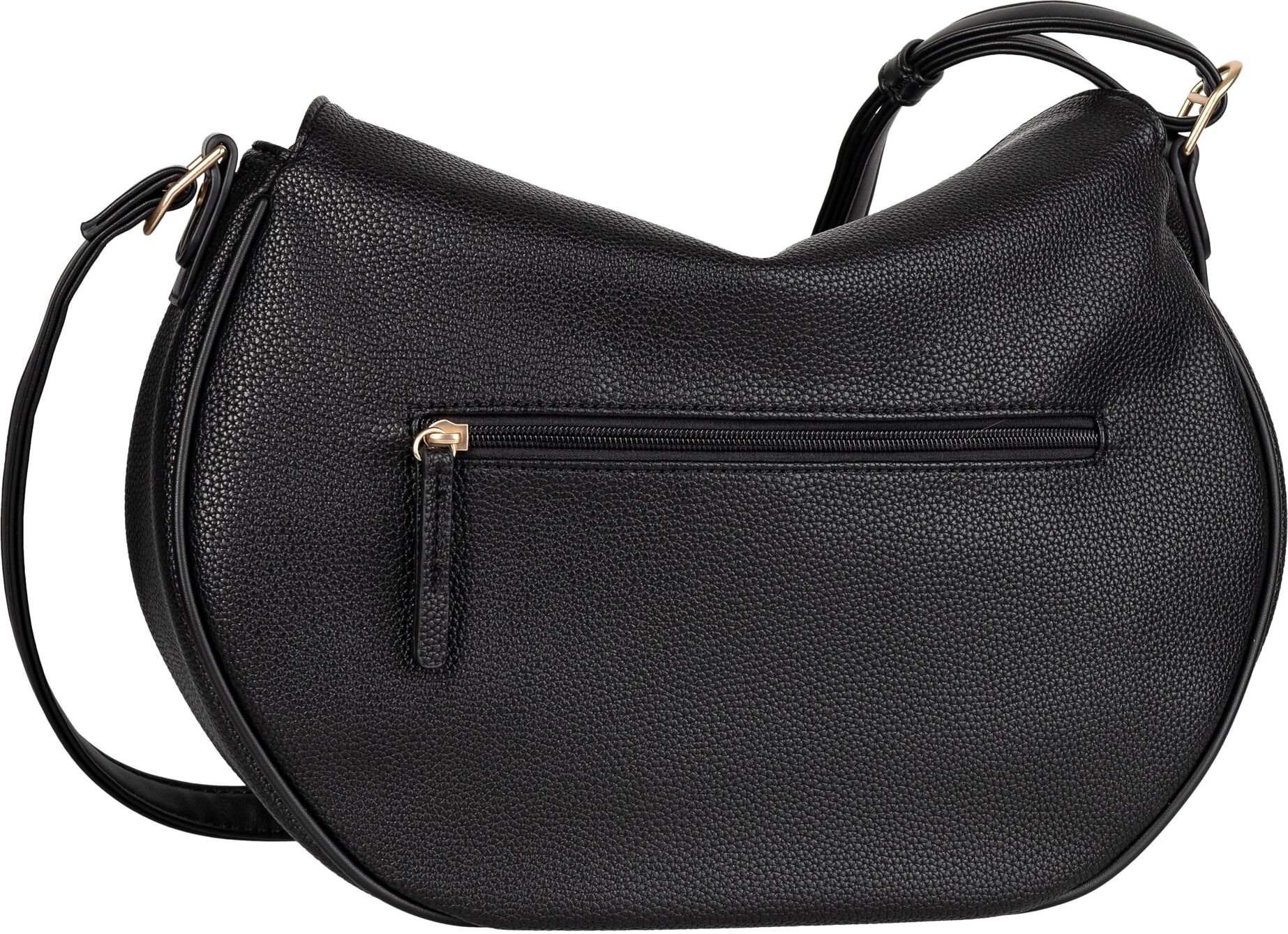 Umhängetasche GABOR "Marcella", Damen, Gr. B/H/T: 35,5cm x 26cm x 11,5cm, schwarz, Polyurethan, Taschen Umhängetasche, griffiges Lederimitat in dezenten Formen mit Nieten verziertem Zipper schwarz B/H/T: 35,5cm x 26cm x 11,5cm