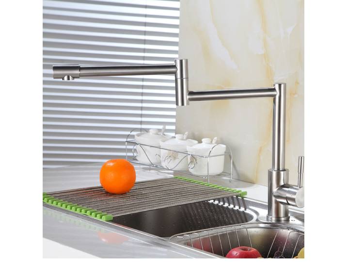 MTTUZK 304 robinet de cuisine sans plomb en acier inoxydable, robinet d'évier mélangeur chaud et froid, robinet pliant de cuisine