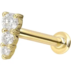 14 Karat Gold Labret mit Innengewinde MOISSANIT-EISZAPFEN