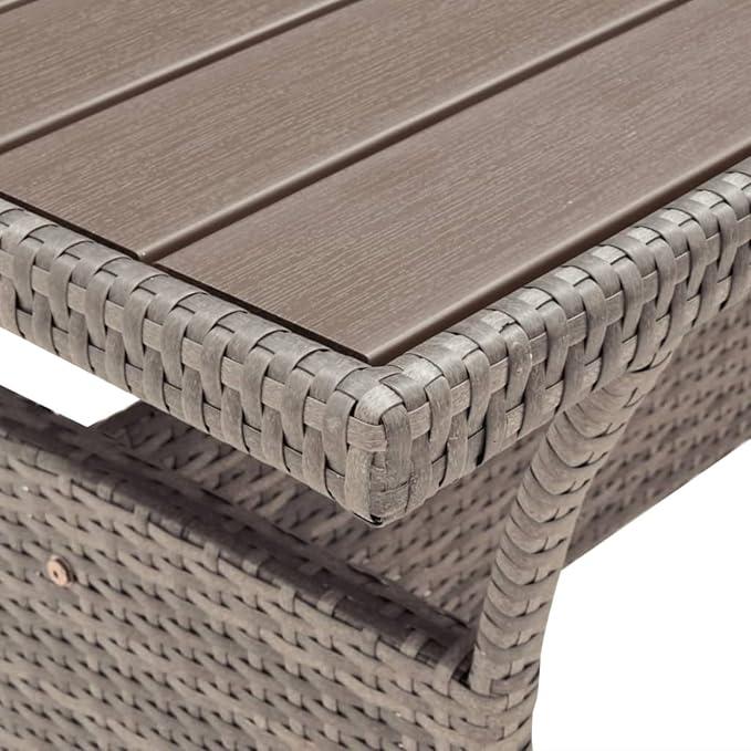 Gartentisch, Klapptisch Garten, Balkontisch, Garten Tisch, Balkonmöbel, Tisch Klappbar, Grau 120x70x66 cm Poly Rattan