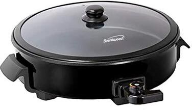 Brentwood SK-67BK 12-Inch Round Electric Skillet with Vented Glass Lid