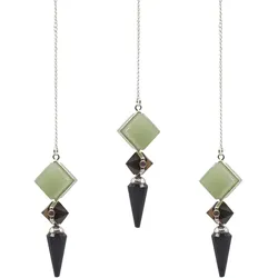 Builder of Realms - Three Piece Pendulum - Black Agate - Green Aventurine - Tiger Eye