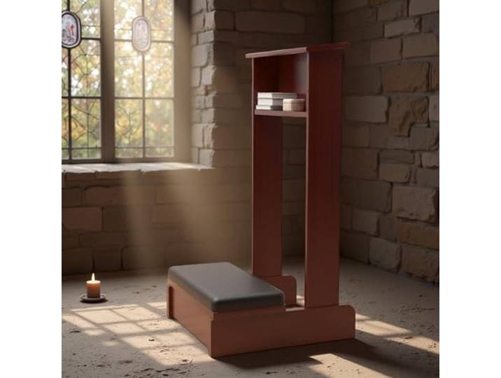 MMleYN Gebetskniebank Gebetshocker Mit Polster Gebetsbank Kniebank Meditationsbänke BrownGebetstisch Hocker Regal Gebetsstuhl Zum Knien Zu Hause In Der Kirche Für Religiöse Geschenke