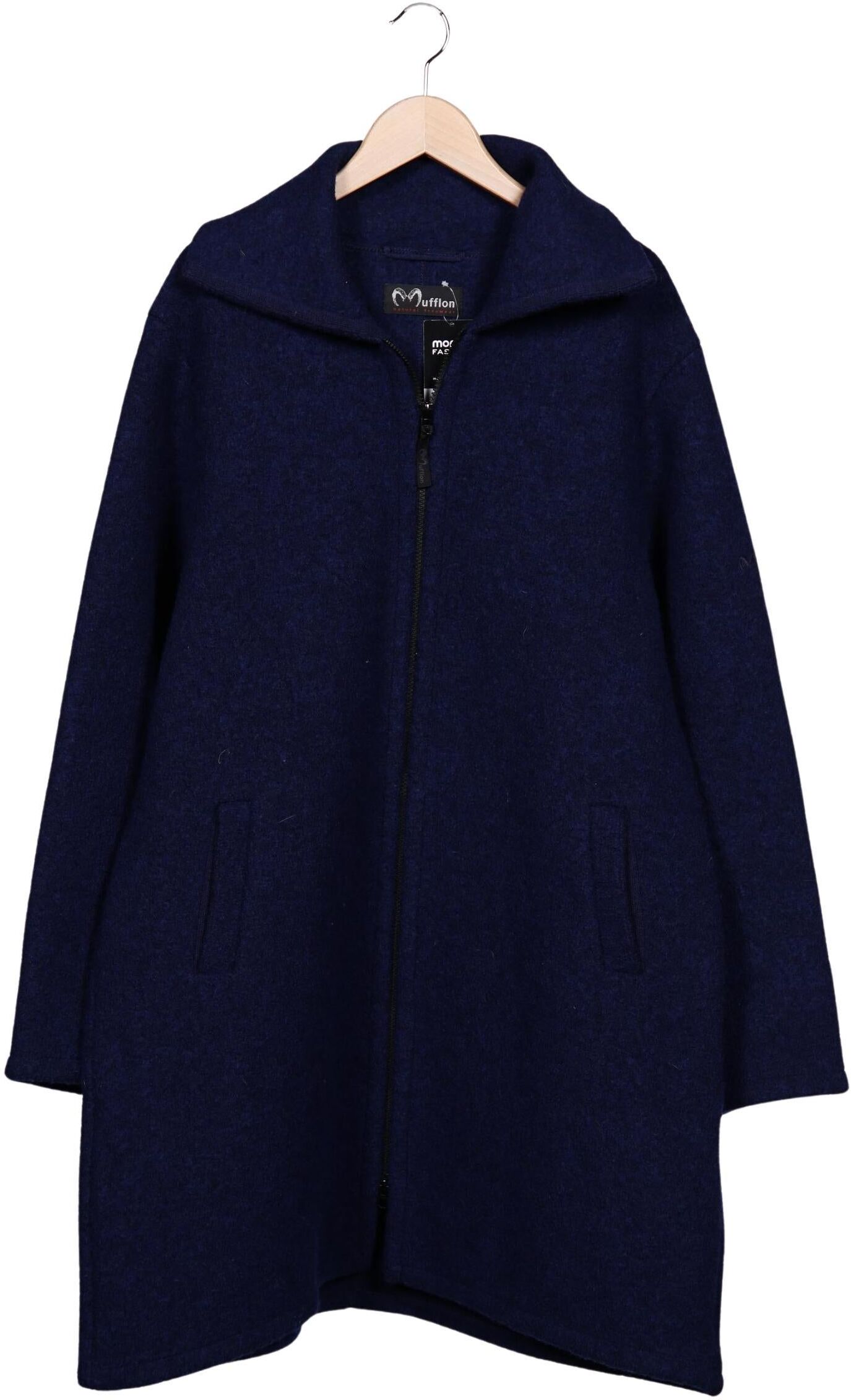 Mufflon Damen Mantel, Marineblau, Gr. Xxl, Schurwolle - Second Hand