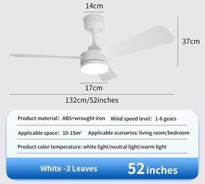 Uplift Essentials Modern Black Ceiling Fan Chandelier a 52inch white