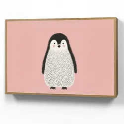 WANDLEUCHTE MIT AKKU Pinguin - Punkte - Minimalistisch - Rosa Farbwechsel 100x70 cm Wandlampe
