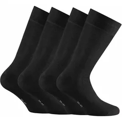 Rohner Basic Unisex Socken, 4er Pack - Bambus, Kurzsocken Schwarz / 43-46