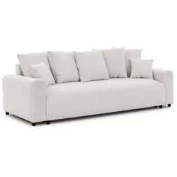 SCHLAFSOFA Calma mit Bettkasten im Bumpy-Design aus weichem Creme Webstoff