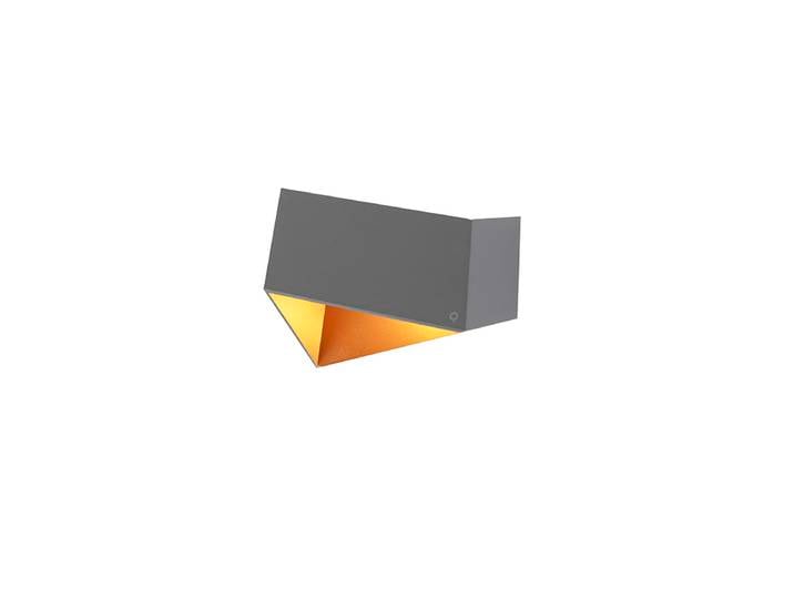 Applique murale Fold grise avec cuivre