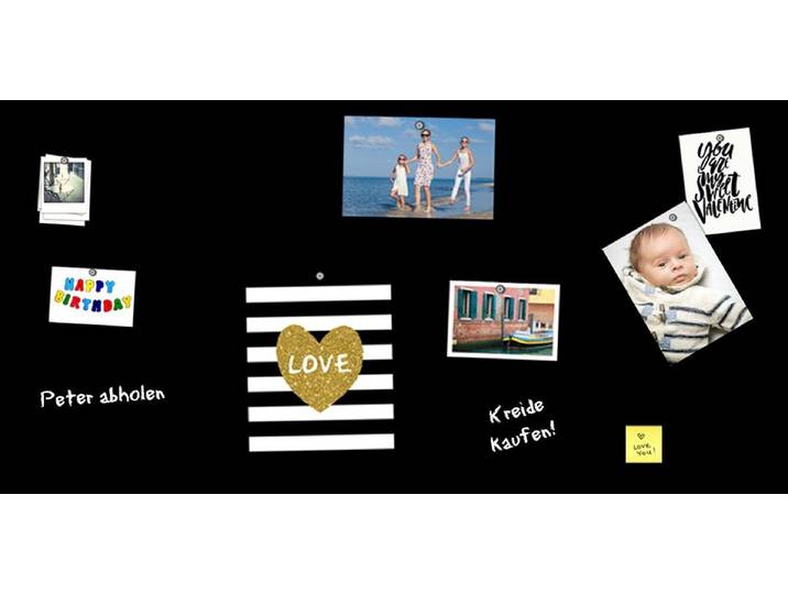 Tafelfolie QUEENCE Magnetisches Memo-Board , schwarz (farbe bild(er): schwarz), B:100cm H:50cm T:0,2cm, Bilder, Tafelfolie, magnetische Tafelfolie, Tafel, selbstklebend