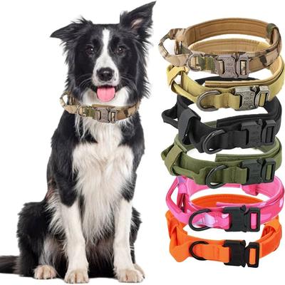 Uplift Essentials Tactical Military Dog Collar With Integrated Control Handle orange xl