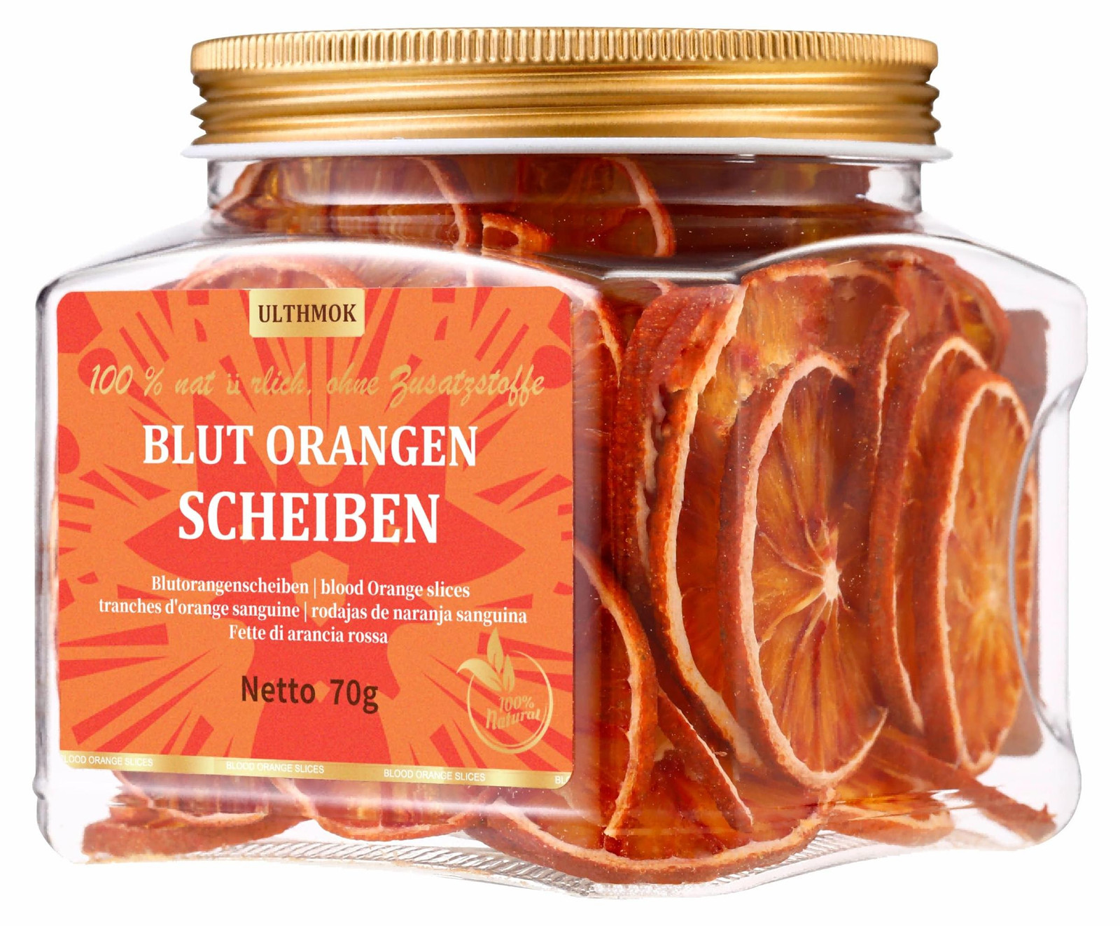 Gedroogde plakjes bloedoranje voor decoratie en culinaire toepassingen
