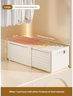 Uplifted Goods Adjustable Retractable Wardrobe And Closet Storage Organizer l
