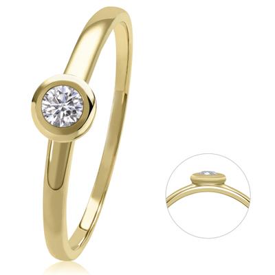 Diamantring ONE ELEMENT "0,08 ct Diamant Brillant Ring aus 585 Gelbgold" Gr. 59, gold, Fingerringe, Damen, 59, 0,08 mit Diamant, Diamanten Gelbgold 585 Gold, Diamanten, Gelbgold 585, Gold, Diamantring, Klassische Eleganz – veredelt mit funkelndem...