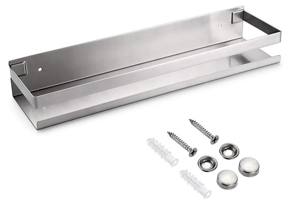Merkloze RVS Hoekopbergplank voor Badkamer en Keuken, Wandmontage