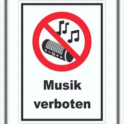 HB-Druck Aufkleber Musik verboten A6 (105x148mm)