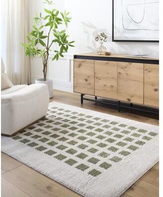 Livabliss Fossay Shag Modern & Contemporary Checkered Washable Area Rug