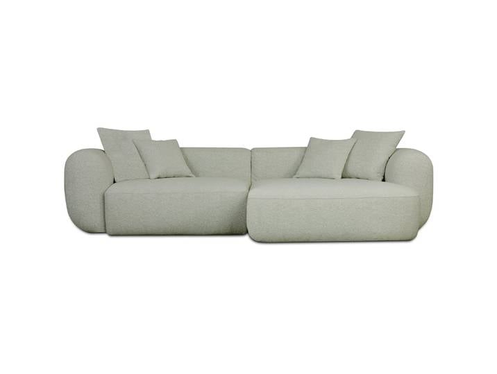 Modulares Ecksofa Baomi, L-förmig, rechtsseitig, Salbeigrün,