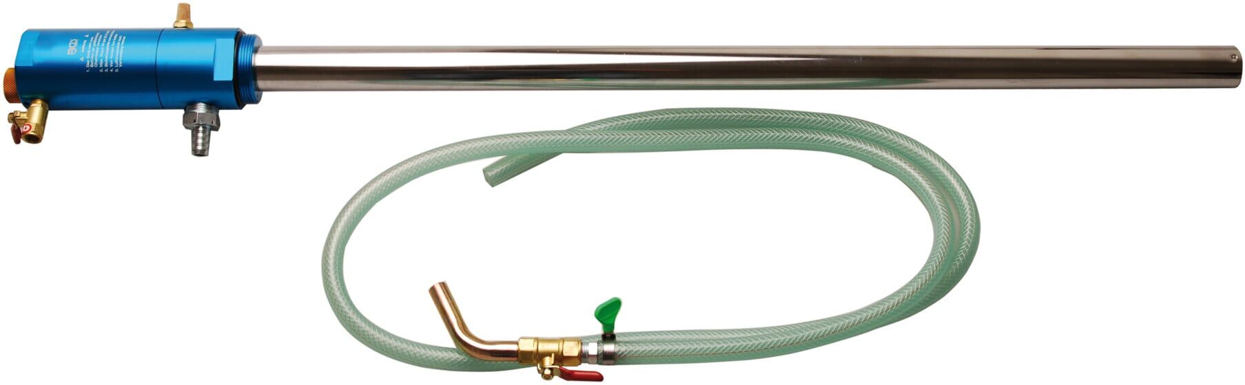 BGS technic Druckluft-Ölfasspumpe aus Aluminium mit Saugrohr und Abgabeschlauch (für Ölfässer bis 200 l), 9210)