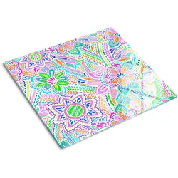 GLASPLATTE 60x52 cm Blumenmuster
